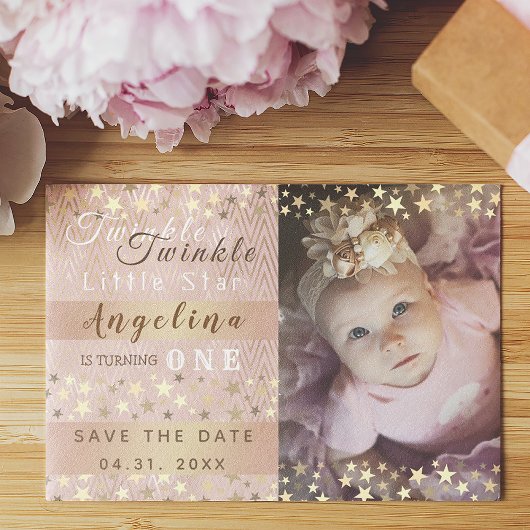 Twinkle Twinkle Little Star 1e Verjaardag Save The Date