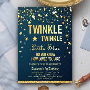 Twinkle Twinkle Little Star 1e Verjaardagsfeestje Kaart