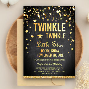 Twinkle Twinkle Little Star 1e Verjaardagsfeestje Kaart