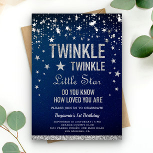 Twinkle Twinkle Little Star 1e Verjaardagsfeestje Kaart