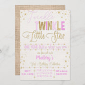 Twinkle Twinkle Little Star 1st B day Uitnodiging (Voorkant / Achterkant)