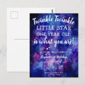 Twinkle Twinkle Little Star 1st Birthday Galaxy Briefkaart (Voorkant / Achterkant)
