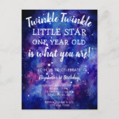 Twinkle Twinkle Little Star 1st Birthday Galaxy Briefkaart (Voorkant)