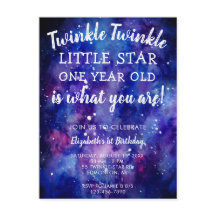 Twinkle Twinkle Little Star 1st Birthday Galaxy