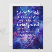 Twinkle Twinkle Little Star 1st Birthday Galaxy Kaart (Voorkant)
