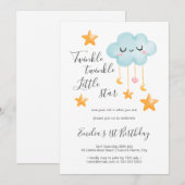 Twinkle Twinkle Little Star 1st Birthday Kaart (Voorkant / Achterkant)