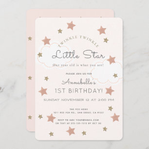 Twinkle Twinkle Little Star 1st Birthday Kaart