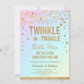 Twinkle Twinkle Little Star 1st Birthday Party Kaart (Voorkant)