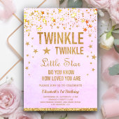 Twinkle Twinkle Little Star 1st Birthday Party Kaart