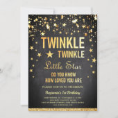 Twinkle Twinkle Little Star 1st Birthday Party Kaart (Voorkant)
