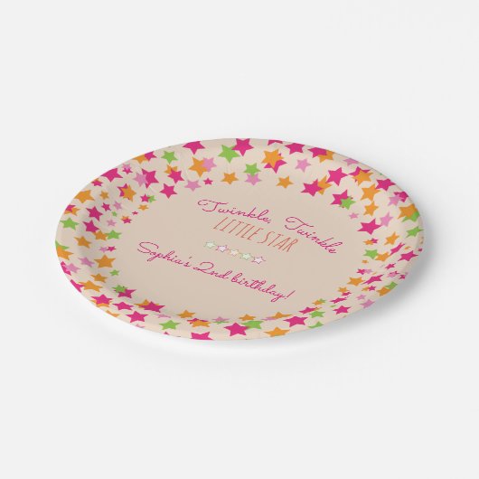 Twinkle Twinkle Little Star 2e verjaardag Papieren Bordje (Gekanteld)
