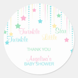 Twinkle Twinkle Little Star - Aangepast Baby showe Ronde Sticker