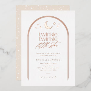 Twinkle Twinkle Little Star Arch Baby shower Roos Folie Uitnodiging
