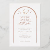 Twinkle Twinkle Little Star Arch Baby shower Roos Folie Uitnodiging (Voorkant)