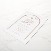 Twinkle Twinkle Little Star Arch Baby shower Roos Folie Uitnodiging (Gedraaid)