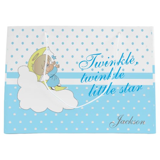 Twinkle, Twinkle Little Star - Baby Blue Groot Cadeauzakje (Voorkant)