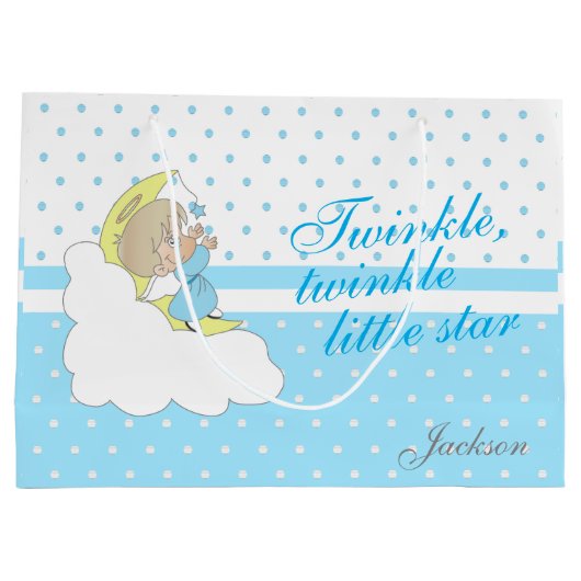 Twinkle, Twinkle Little Star - Baby Blue Groot Cadeauzakje (Achterkant)