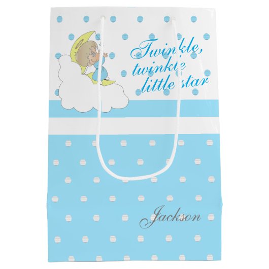 Twinkle, Twinkle Little Star - Baby Blue Medium Cadeauzakje (Achterkant)