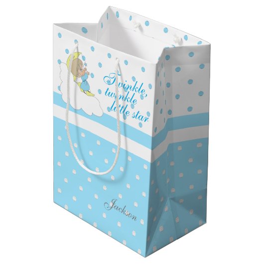 Twinkle, Twinkle Little Star - Baby Blue Medium Cadeauzakje (Achterkant Gekanteld)