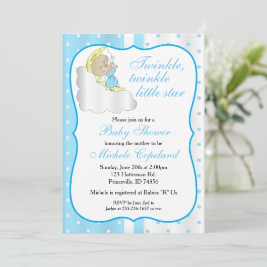Twinkle, Twinkle Little Star - Baby Boy Kaart (Staand voorkant)