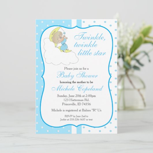Twinkle, Twinkle Little Star - Baby Boy Kaart (Staand voorkant)