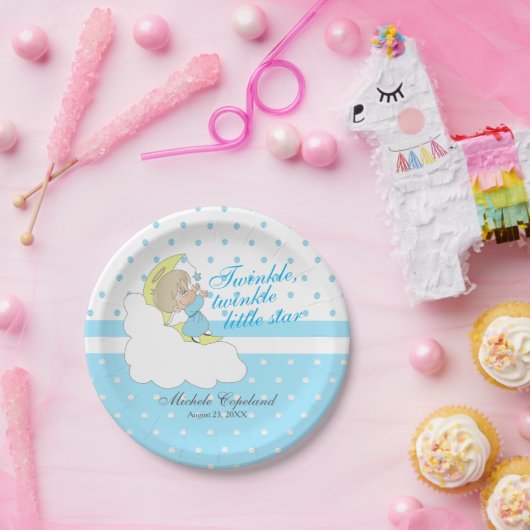 Twinkle, Twinkle Little Star - Baby Boy Papieren Bordje (Feest)