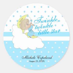 Twinkle, Twinkle Little Star - Baby Boy Ronde Sticker