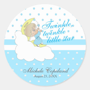 Twinkle, Twinkle Little Star - Baby Boy Ronde Sticker