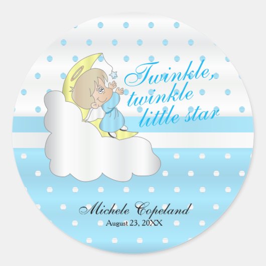 Twinkle, Twinkle Little Star - Baby Boy Ronde Sticker (Voorkant)