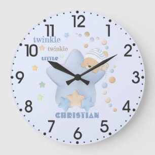 Twinkle Twinkle Little Star Baby Boy Teddy Bear Grote Klok