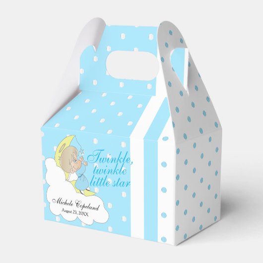 Twinkle, Twinkle Little Star - Baby Boy Thank You Bedankdoosjes (Achterkant)