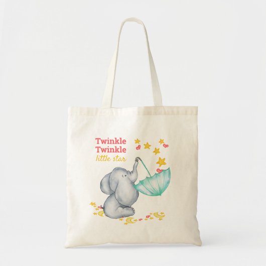 Twinkle Twinkle Little Star Baby Elephant Tote Bag (Voorkant)