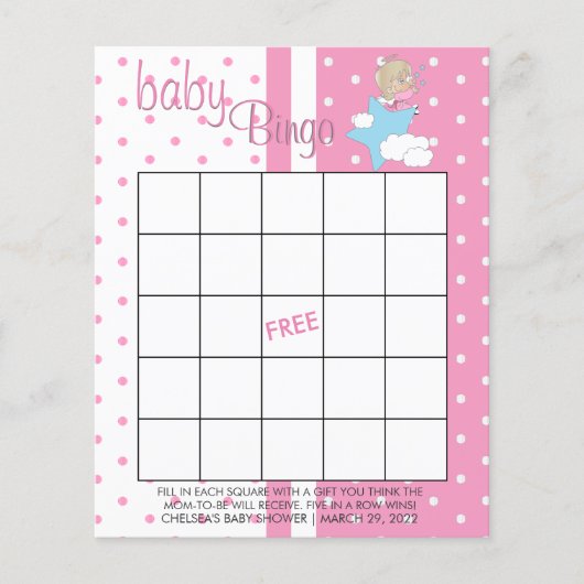 Twinkle, Twinkle Little Star - Baby Girl - Bingo Flyer (Voorkant)