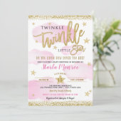 Twinkle Twinkle Little Star Baby Girl Shower Kaart (Staand voorkant)