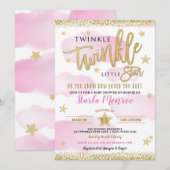 Twinkle Twinkle Little Star Baby Girl Shower Kaart (Voorkant / Achterkant)
