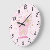 Twinkle Twinkle Little Star Baby Girl Teddy Bear Grote Klok (Hoek)