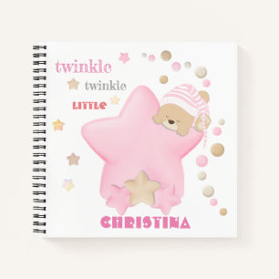 Twinkle Twinkle Little Star Baby Girl Teddy Bear N Notitieboek