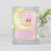 Twinkle Twinkle Little Star Baby Meisje Douche Kaart (Staand voorkant)