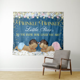 Twinkle Twinkle Little Star Baby Shower Achtergron Wandkleed