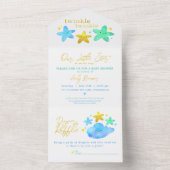 Twinkle Twinkle Little Star Baby shower All In One Uitnodiging (Binnen)