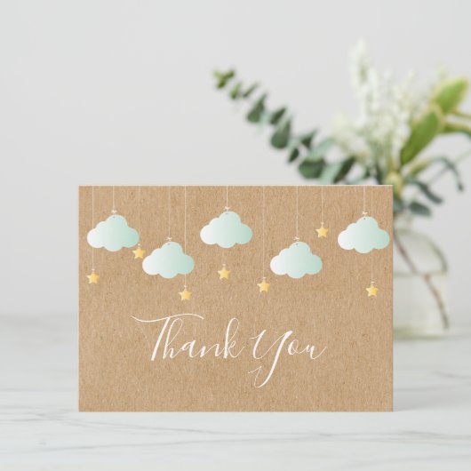 Twinkle Twinkle Little Star Baby shower Bedankkaart (Staand voorkant)