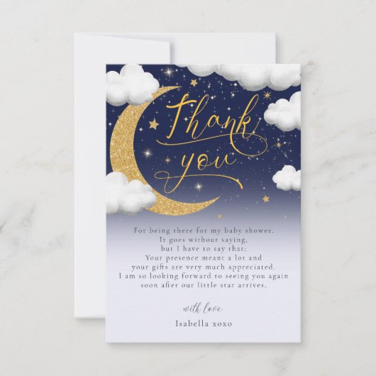 Twinkle Twinkle Little Star Baby shower Bedankt (Voorkant)