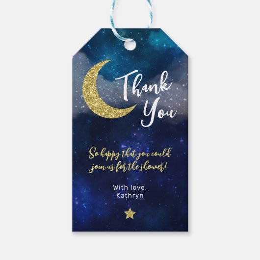 Twinkle Twinkle Little Star Baby shower Bedankt Cadeaulabel (Voorkant)