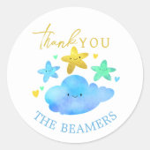 Twinkle Twinkle Little Star Baby shower Bedankt Ronde Sticker (Voorkant)