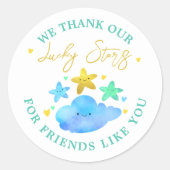 Twinkle Twinkle Little Star Baby shower Bedankt Ronde Sticker (Voorkant)