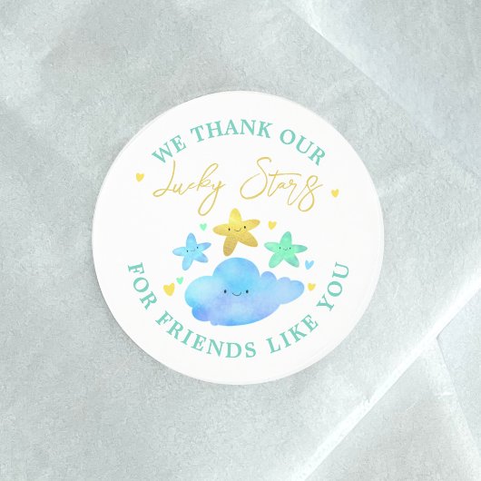Twinkle Twinkle Little Star Baby shower Bedankt Ronde Sticker