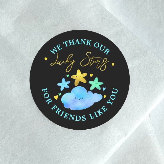 Twinkle Twinkle Little Star Baby shower Bedankt Ronde Sticker