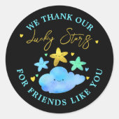 Twinkle Twinkle Little Star Baby shower Bedankt Ronde Sticker (Voorkant)