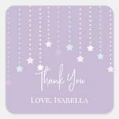 Twinkle Twinkle Little Star Baby shower Bedankt Vierkante Sticker (Voorkant)