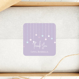 Twinkle Twinkle Little Star Baby shower Bedankt Vierkante Sticker